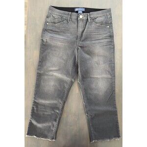 Democracy "Ab"solution Scalloped Hem Crop Jean GRAY SIZE PETITE 12 812-991